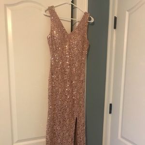 Formal blush floor length dress